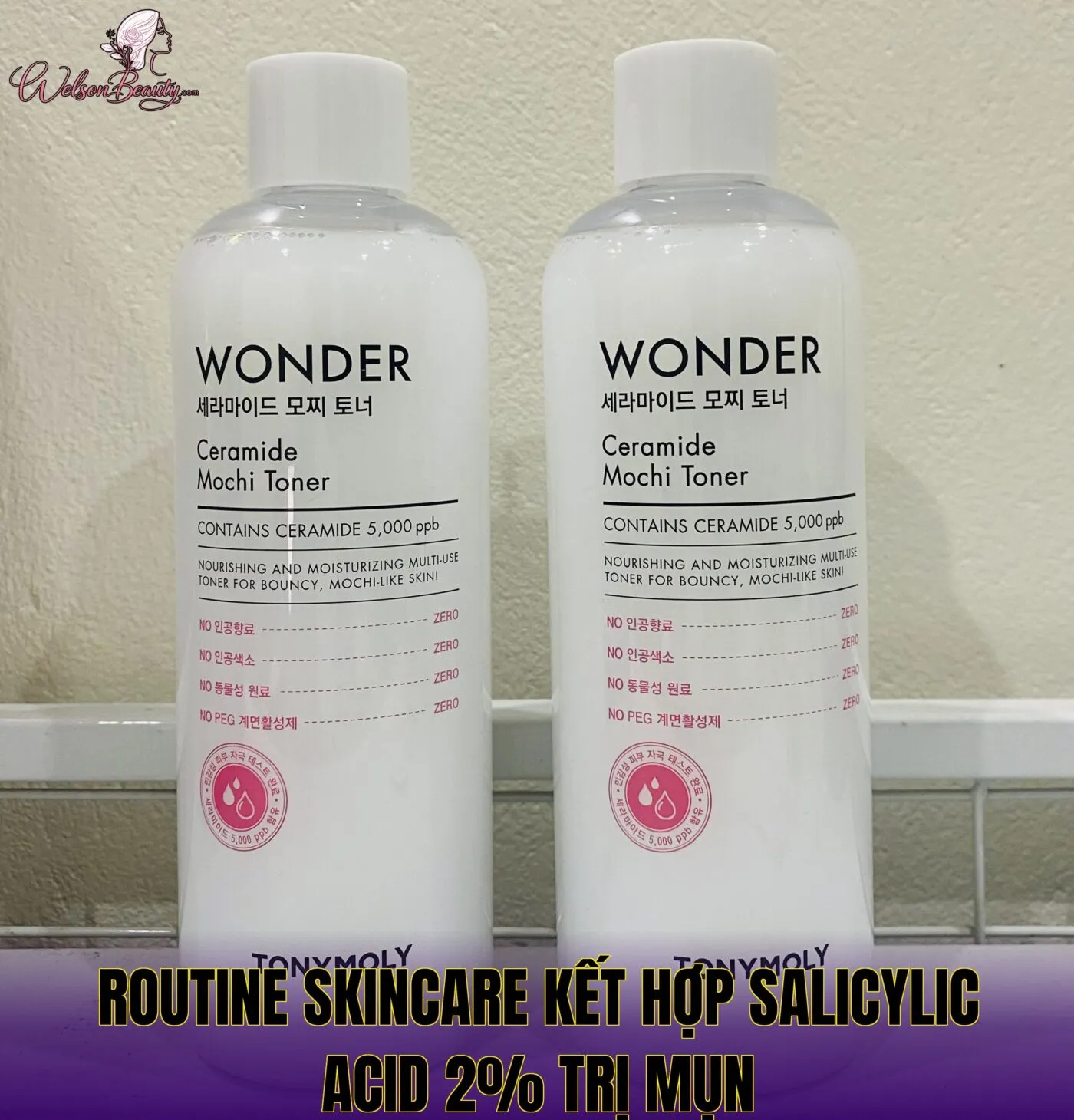 Routine skincare kết hợp salicylic acid 2% trị mụn