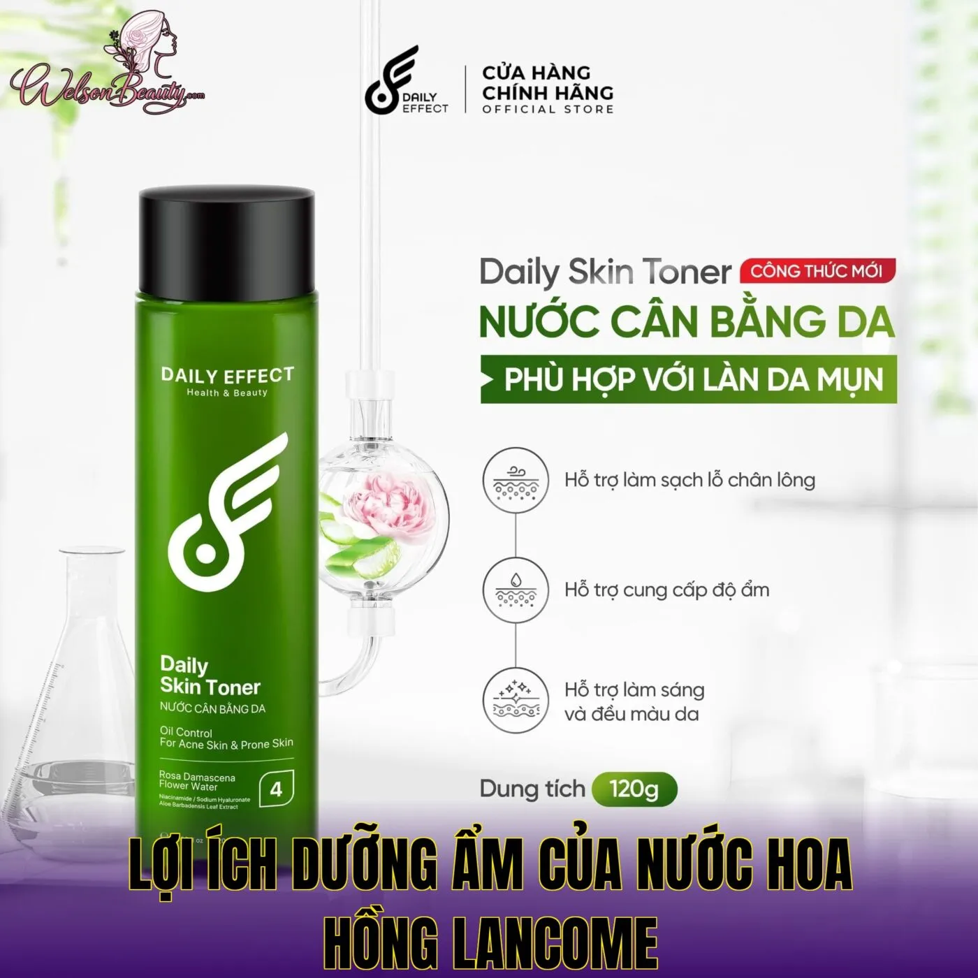 Lợi ích dưỡng ẩm của nước hoa hồng Lancome