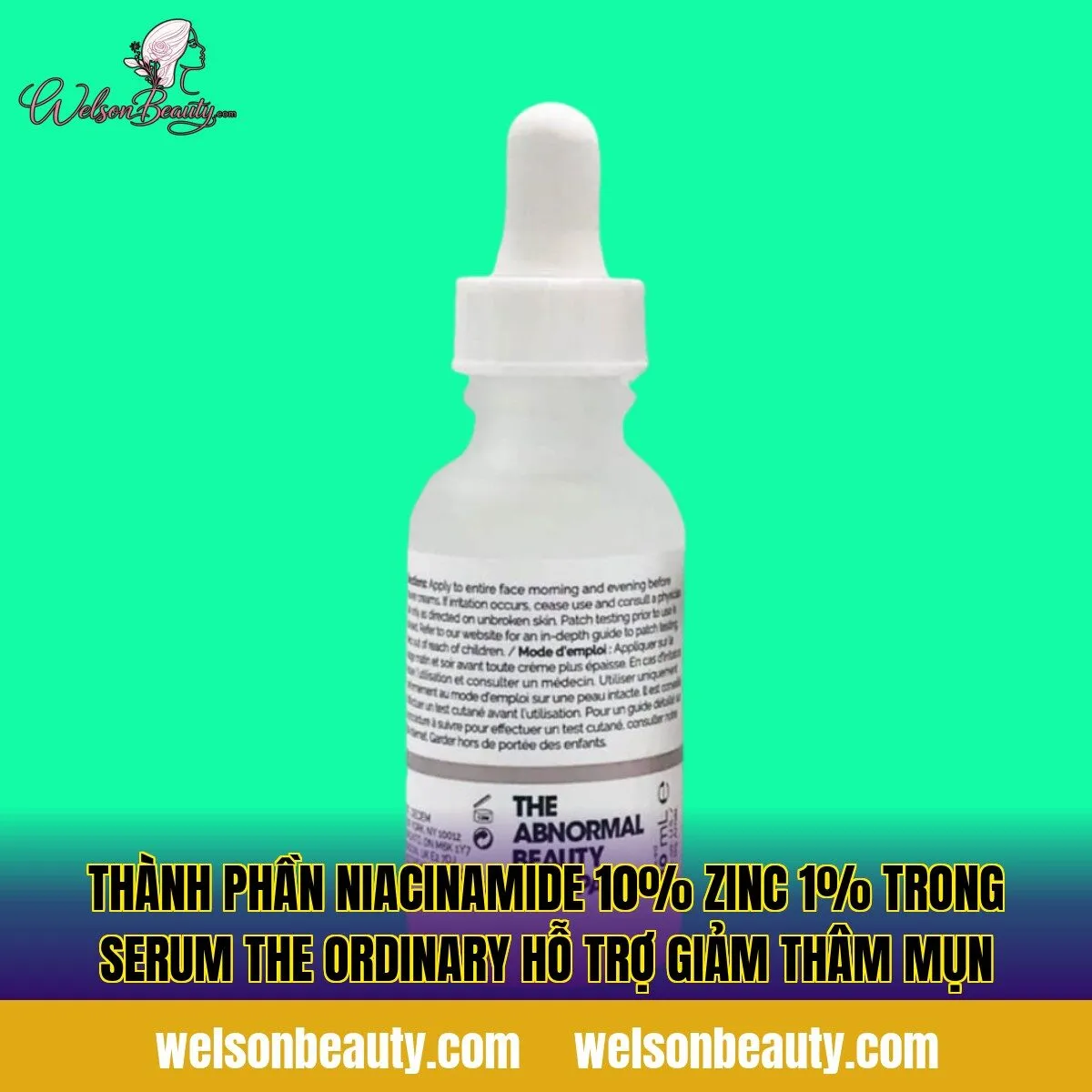 thành phần niacinamide 10% zinc 1% trong serum the ordinary hỗ trợ giảm thâm mụn