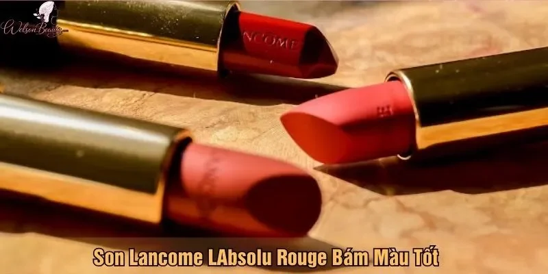 Son Lancome LAbsolu Rouge bám màu tốt