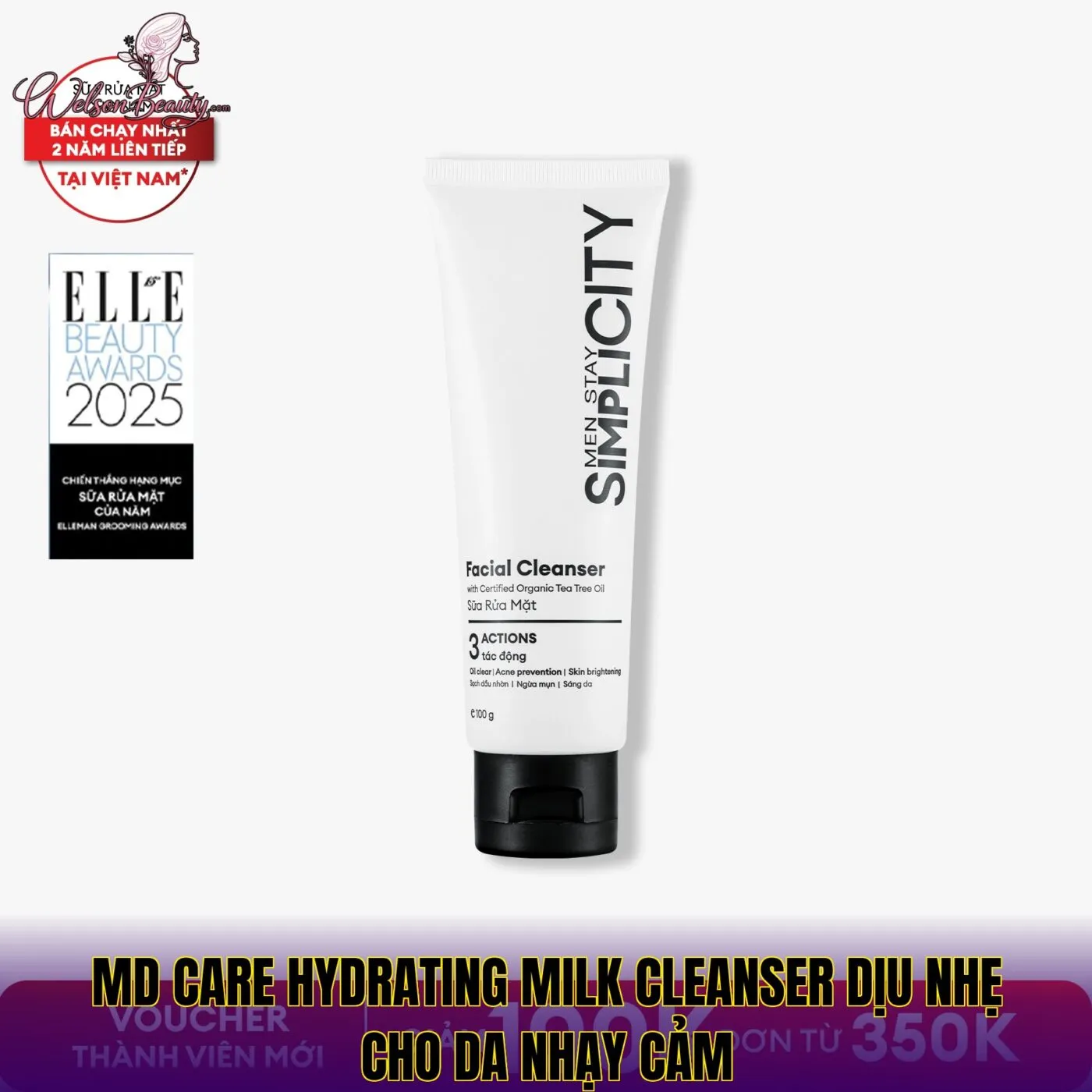 MD Care Hydrating Milk Cleanser dịu nhẹ cho da nhạy cảm