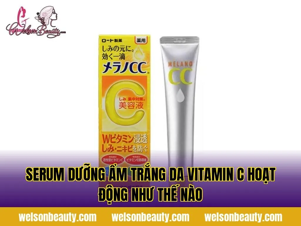 serum dưỡng ẩm trắng da vitamin c hoạt động như thế nào