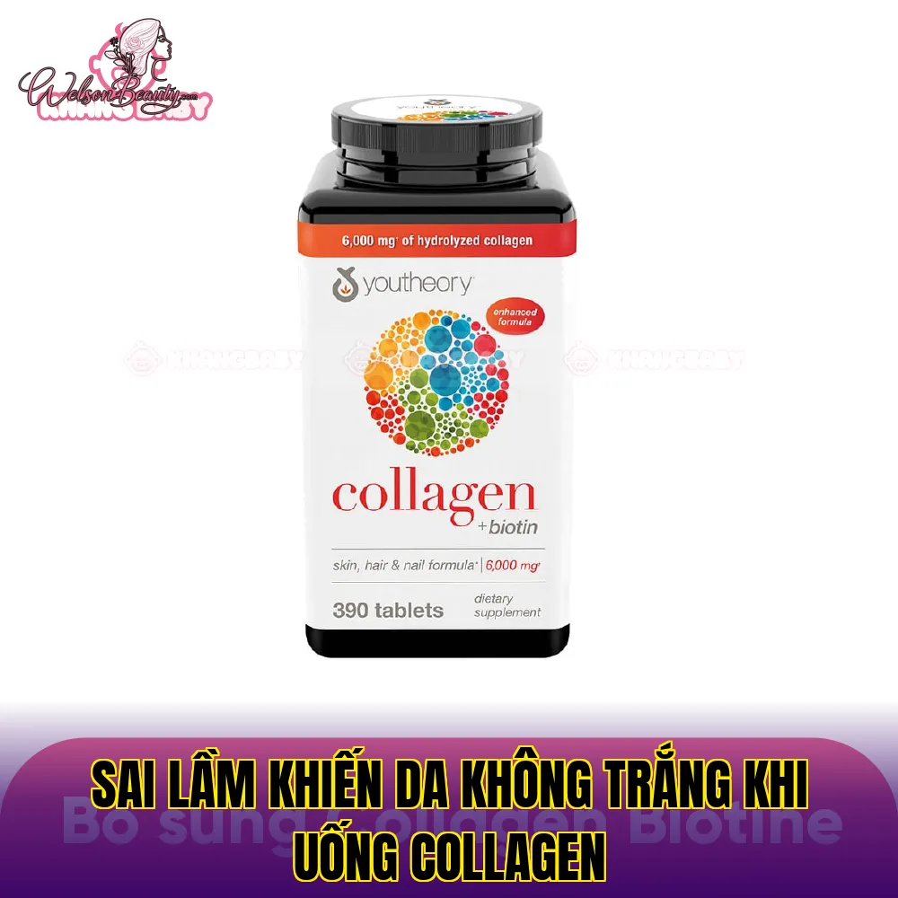 sai lầm khiến da không trắng khi uống collagen