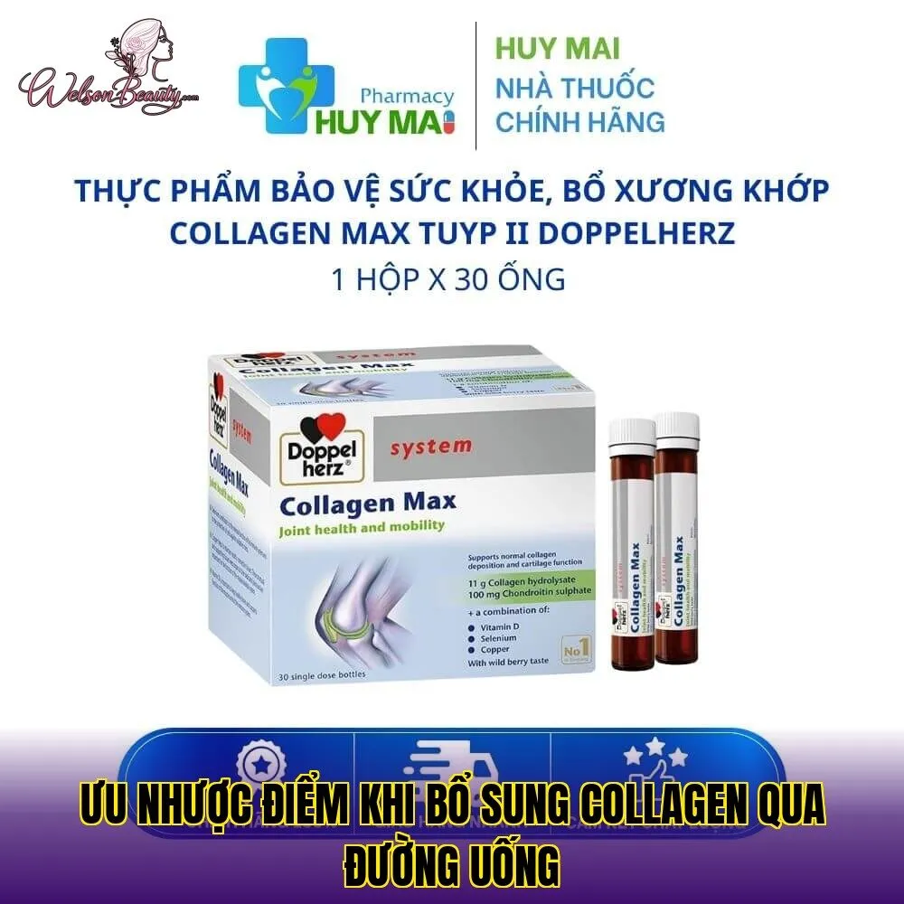 ưu nhược điểm khi bổ sung collagen qua đường uống