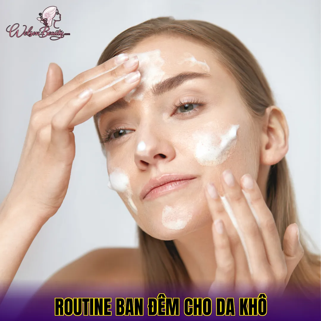 routine ban đêm cho da khô