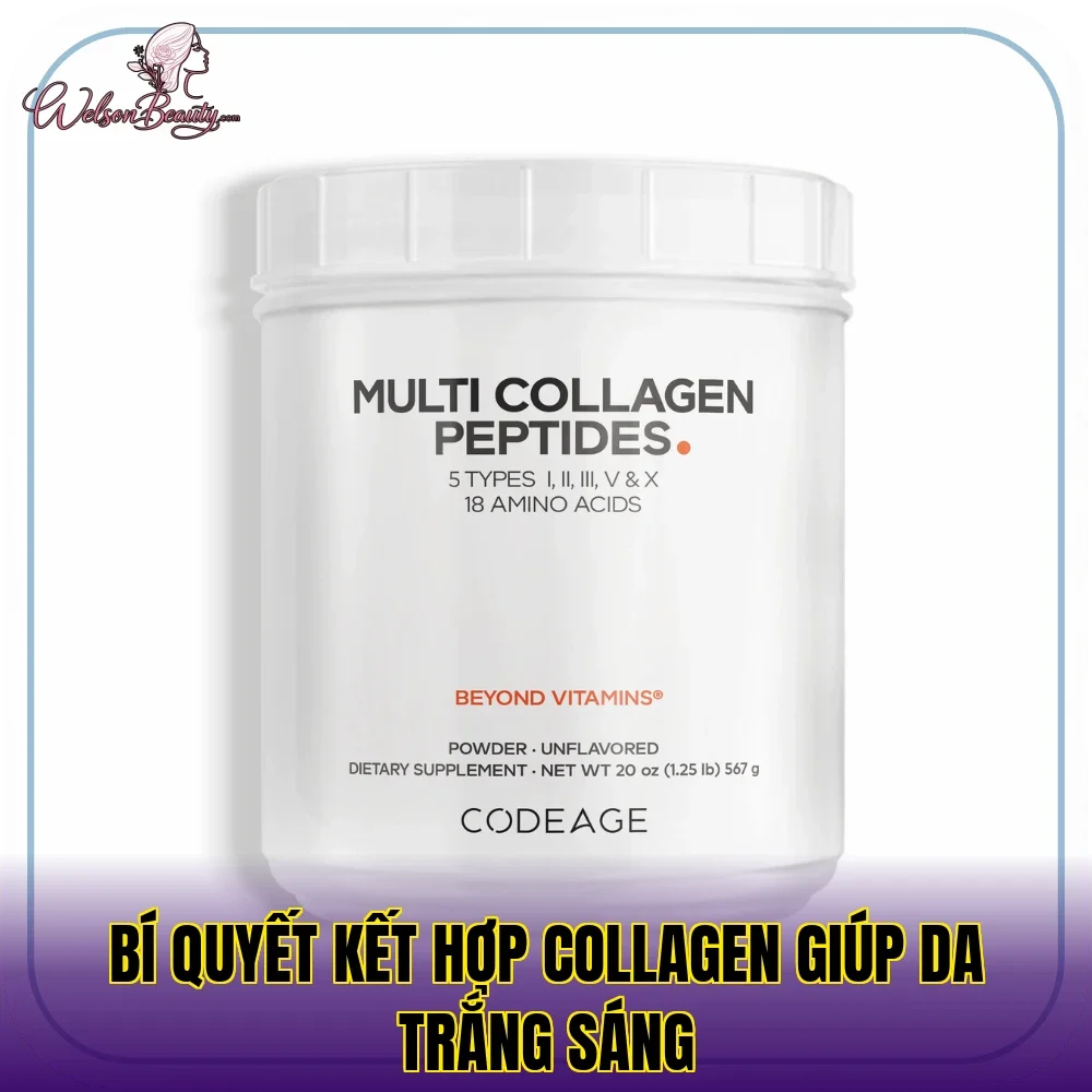 bí quyết kết hợp collagen giúp da trắng sáng
