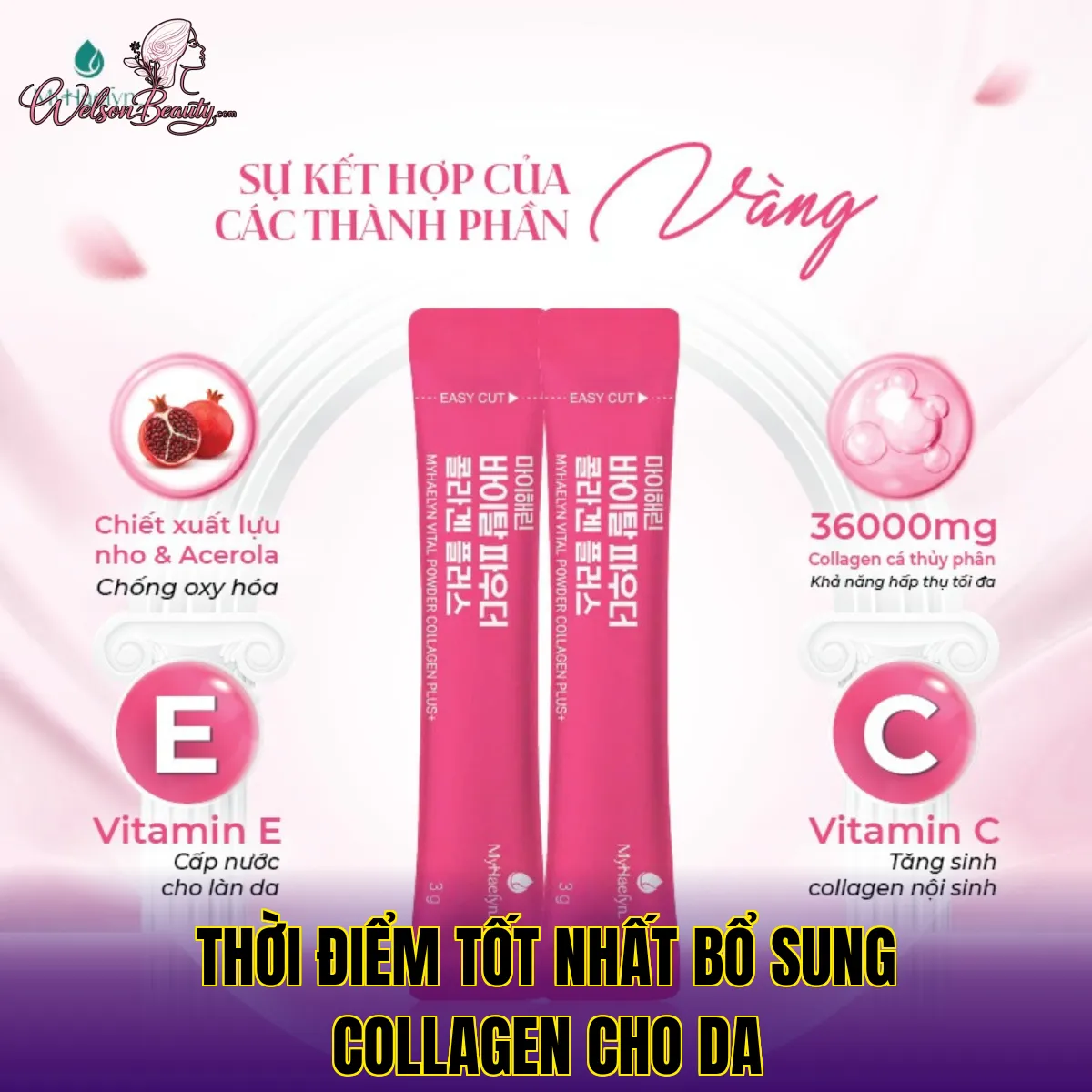 thời điểm tốt nhất bổ sung collagen cho da